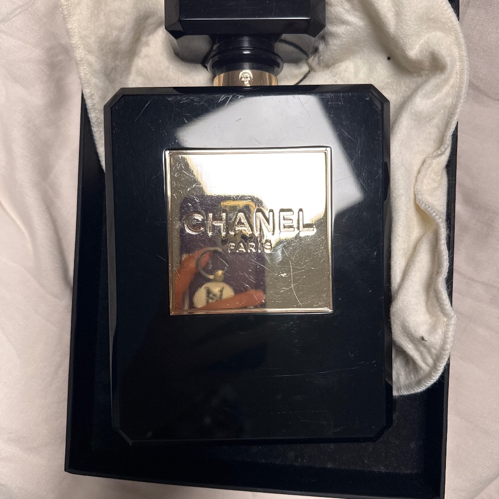 Chanel acrylic crossbody bag in a shape of the chanel #5 bottle
